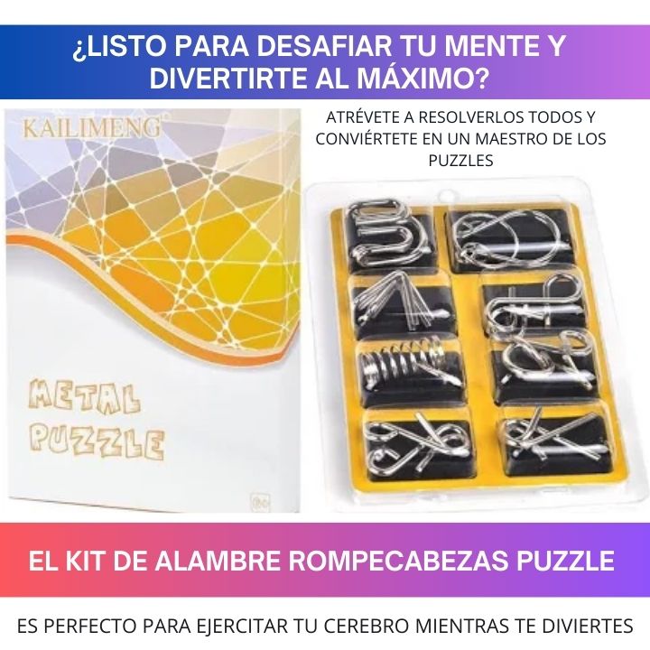 SET PUZZLE ROMPECABEZAS DE ALAMBRE